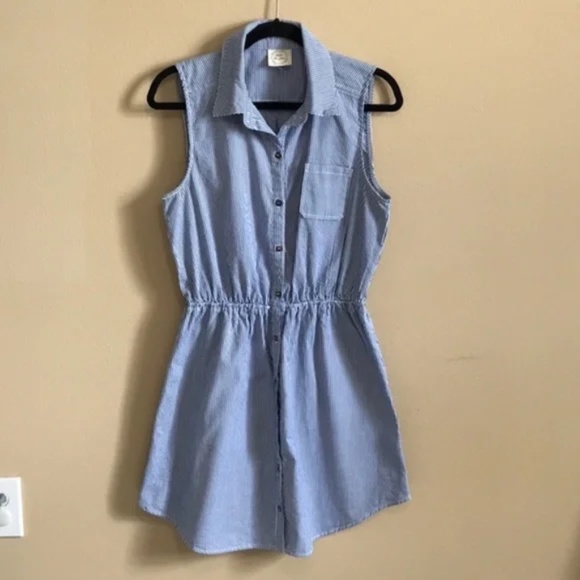 Belle du Jour Blue and White Striped Dress Small - Picture 1 of 4